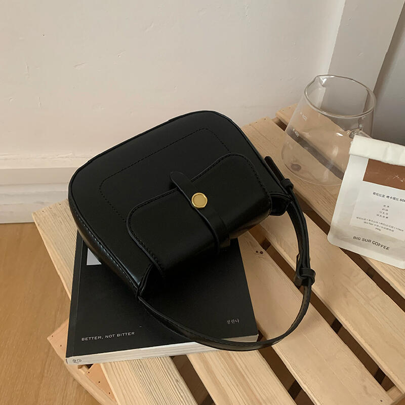 elegant black leather bag