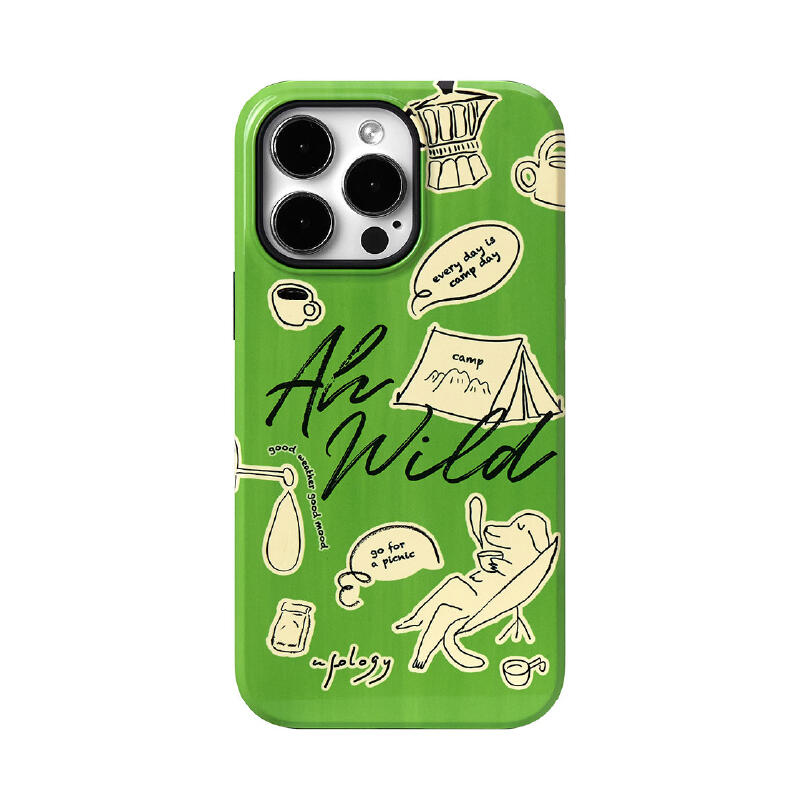 green pop illustration iPhone case