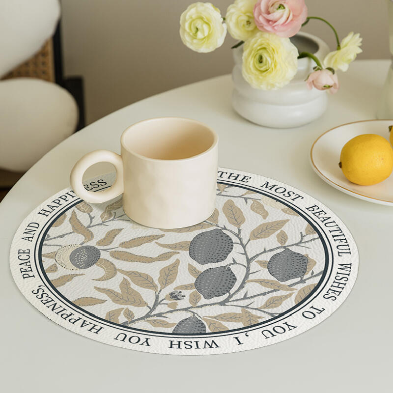 6design fancy floral round place mat