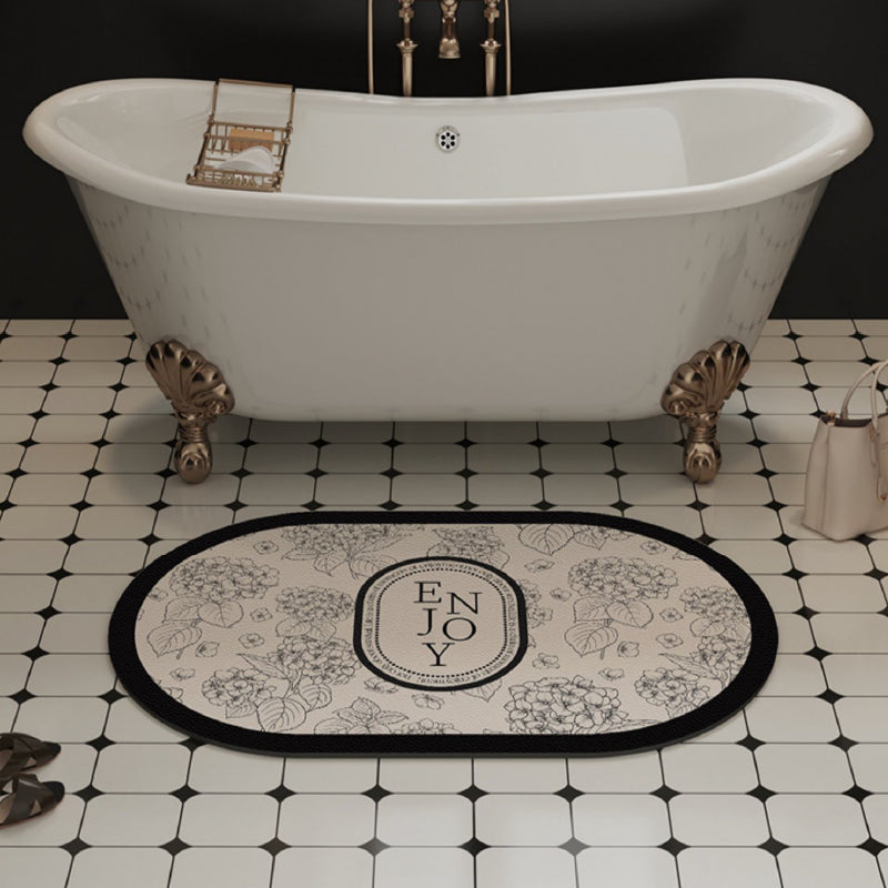 4design elegance monotone flower bath mat
