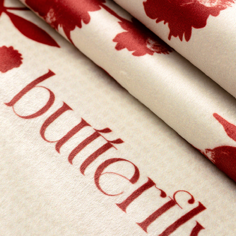 3design burgundy red fower frill cushion