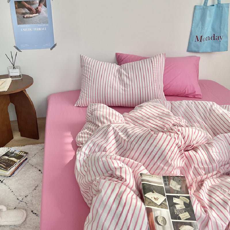 pastel stripe bedlinen set