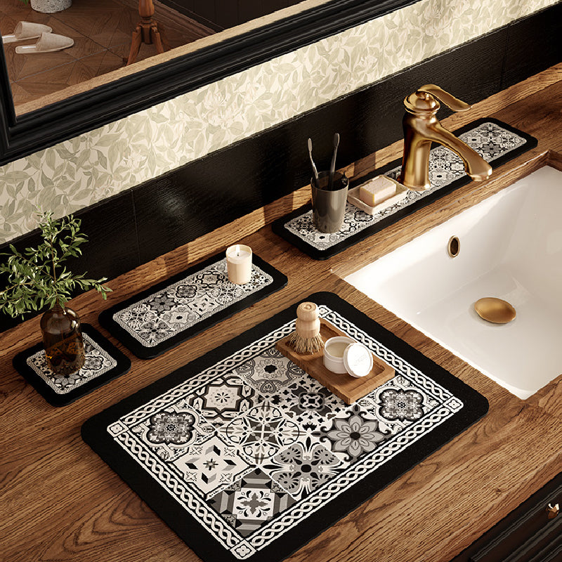 elegant geometric pattern bathroom coaster
