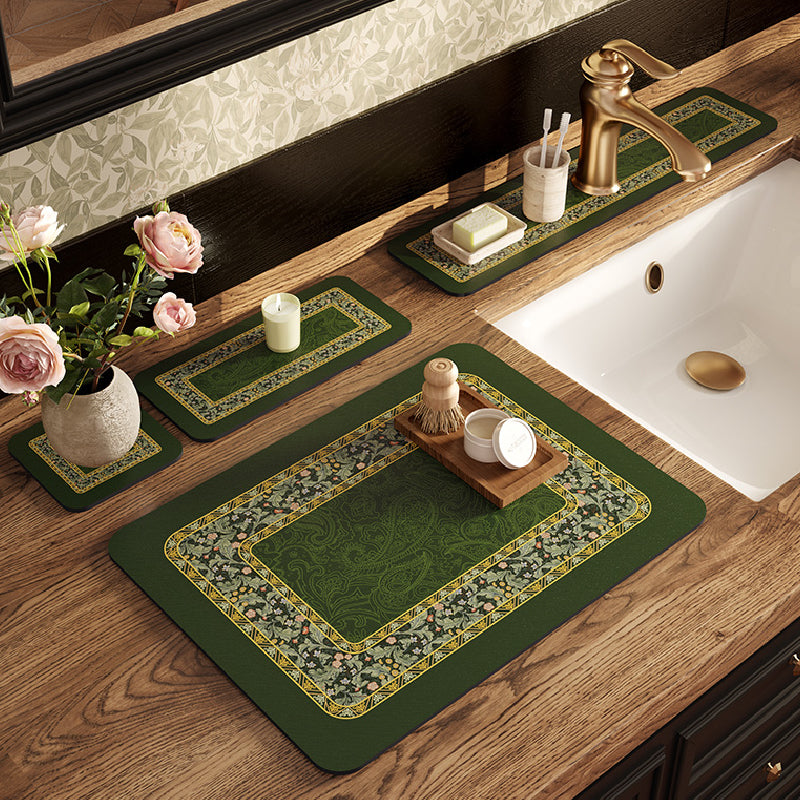elegant black flower bathroom coaster