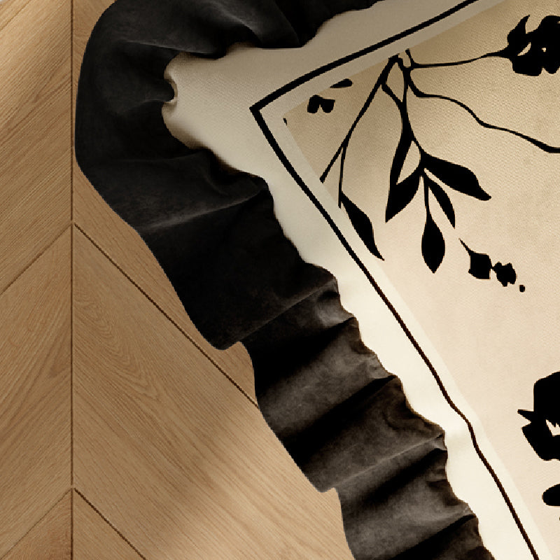 black moon light frill cushion