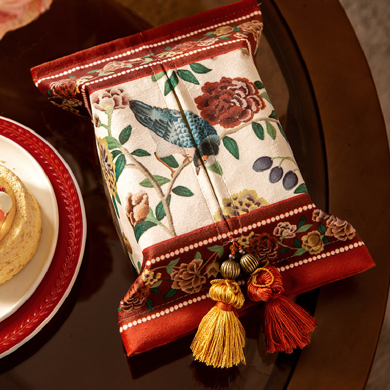 white red flower elegance tissue case