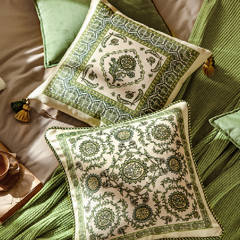 green ethnic vintage cushion