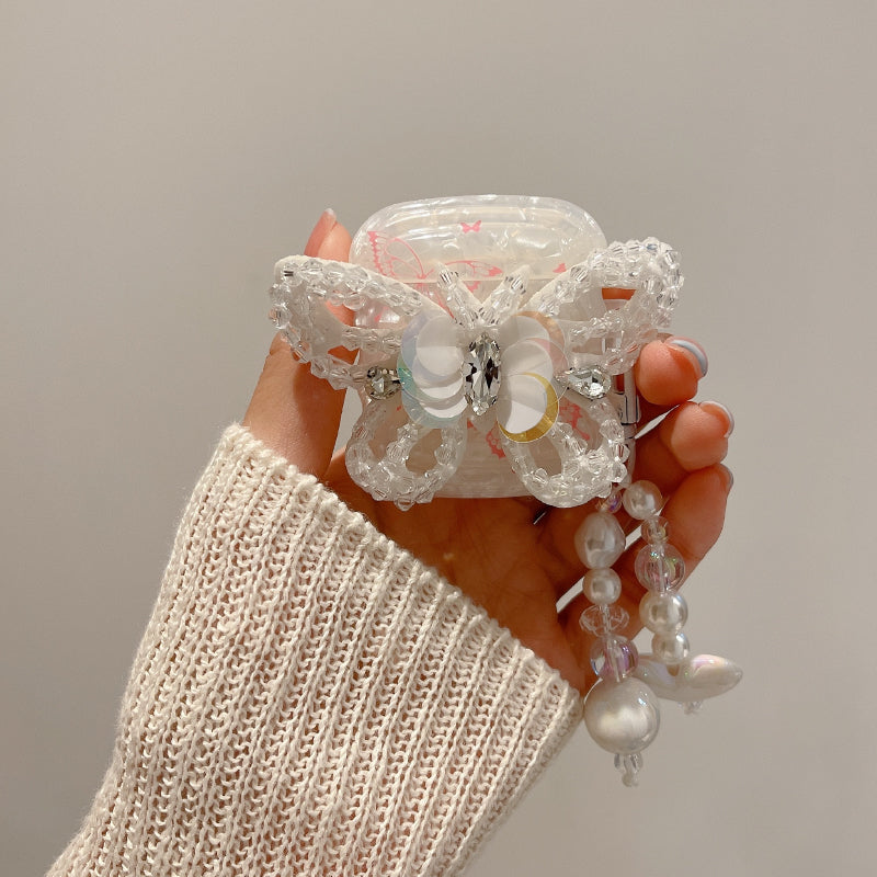 girly beads butterfly airpods case