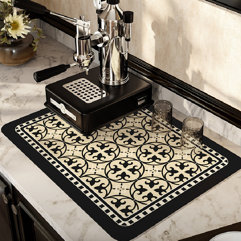 4design black morocco tile sink mat