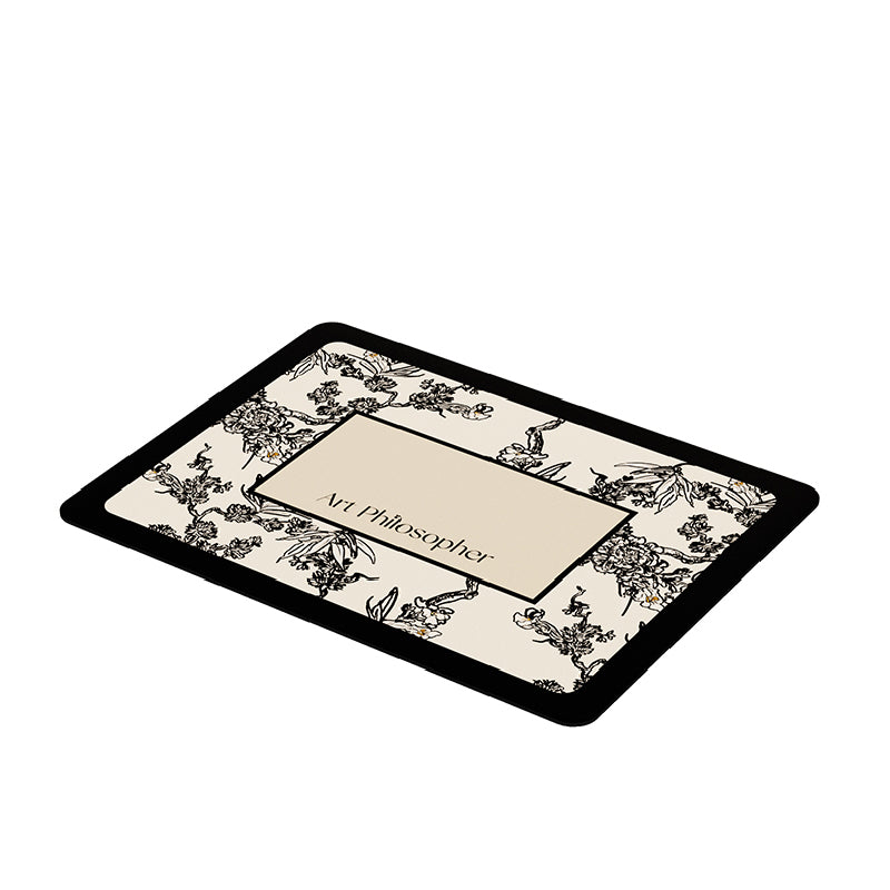 monotone floral bathroom coaster