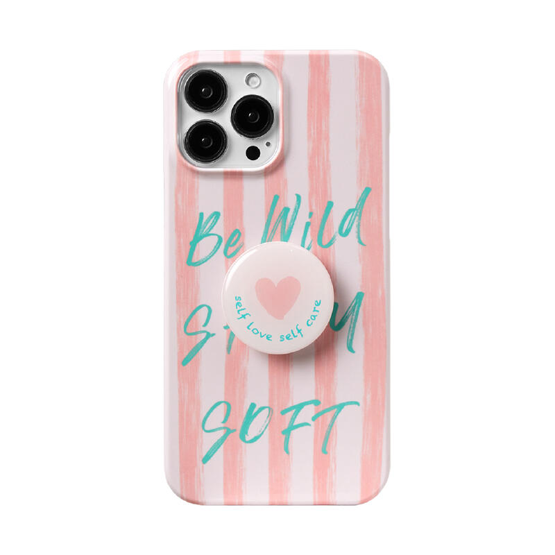 pink stripe logo iPhone case