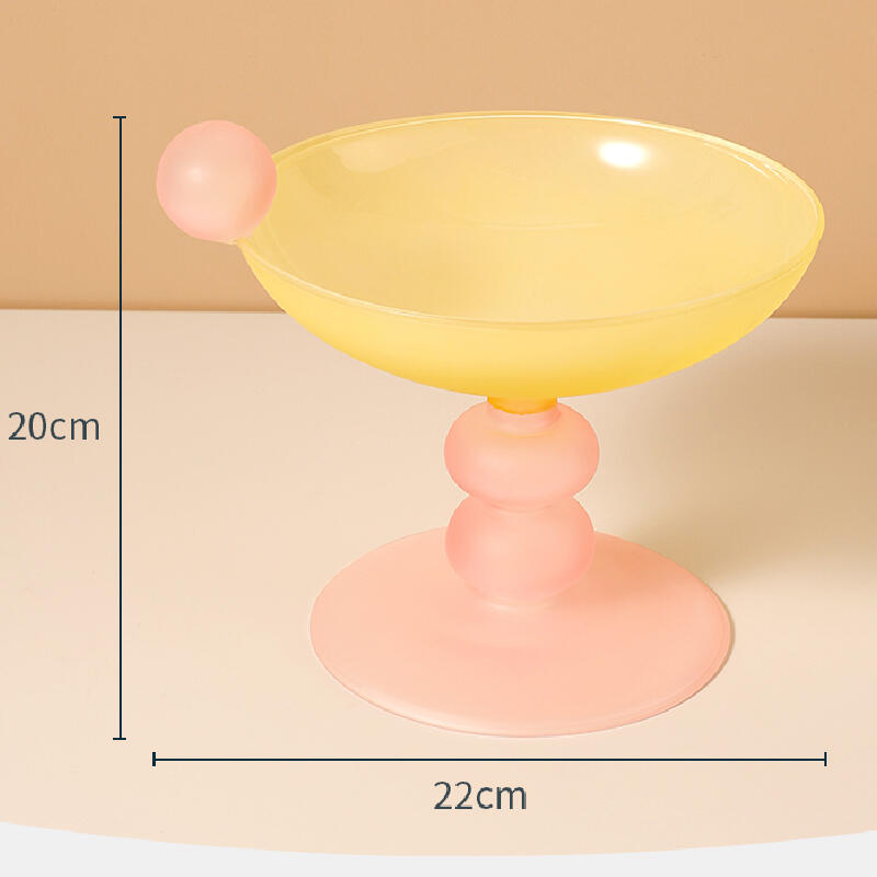 3color pastel bicolor glass fruits tray