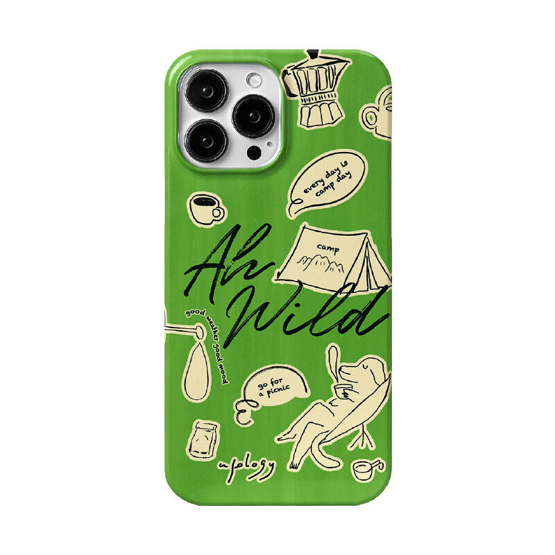 green pop illustration iPhone case