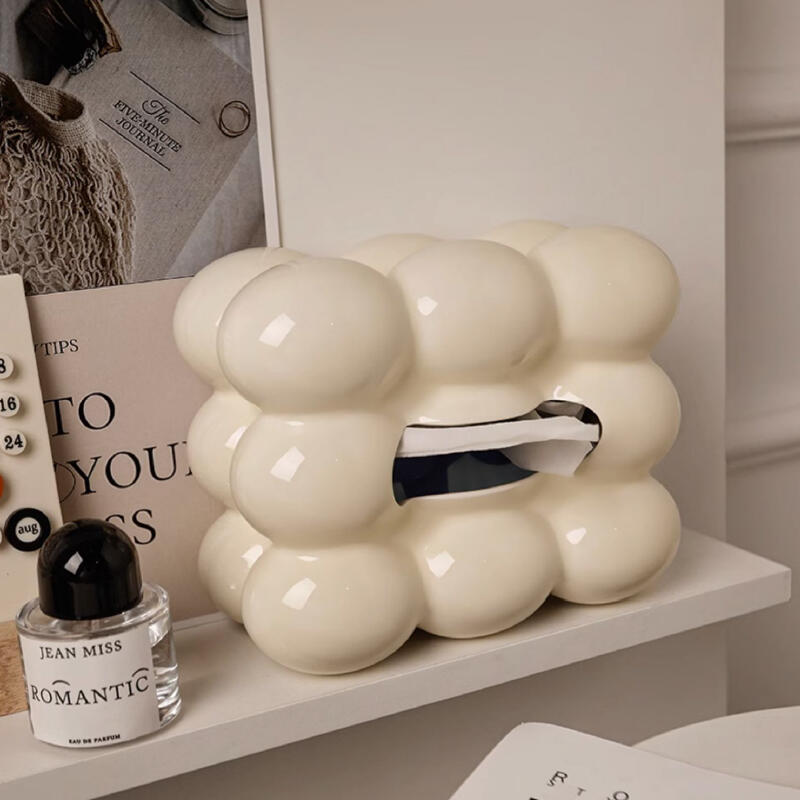 3color fluffy ceramic tissue case