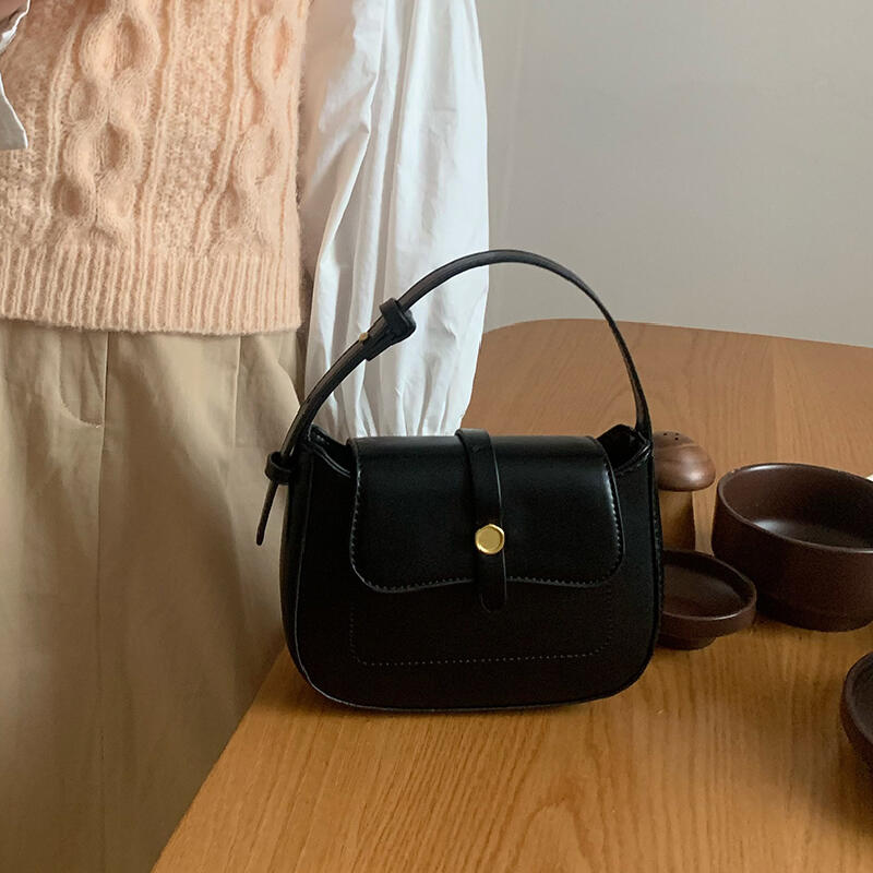 elegant black leather bag