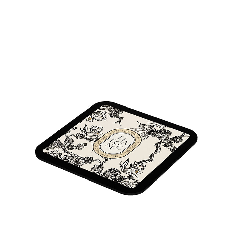 monotone floral bathroom coaster