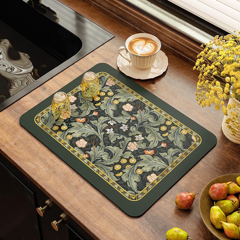 elegant black flower bathroom coaster