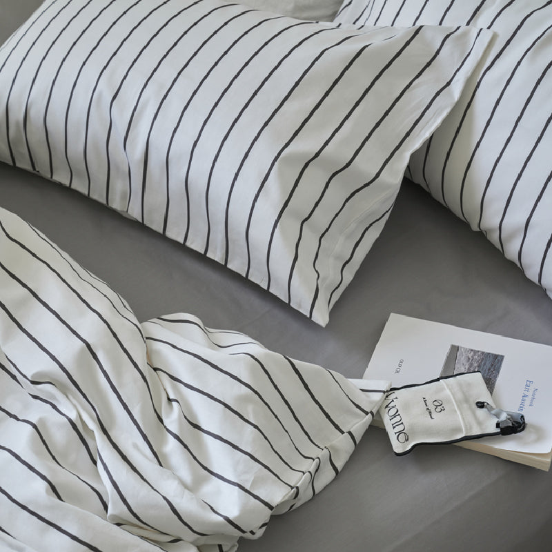 2color stripe scandinavian style bedlinen set