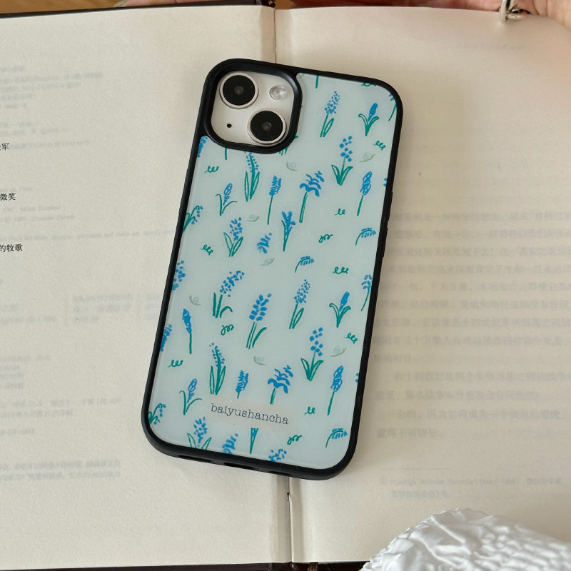 girly floral blue iphone case