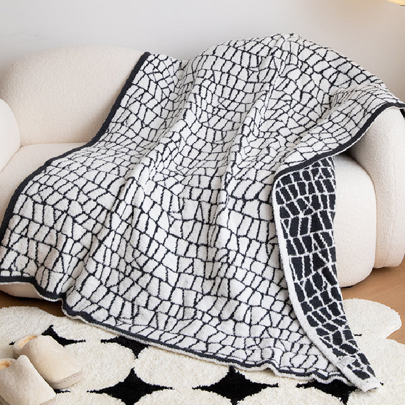 3color pastel block blanket