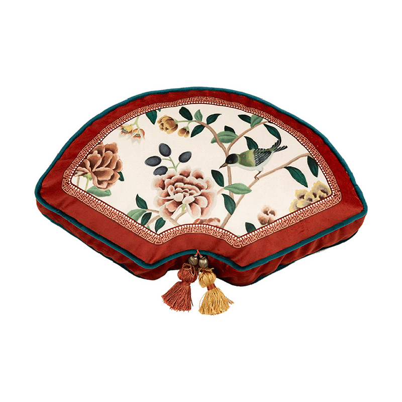 5design burgundy elegance flower cushion