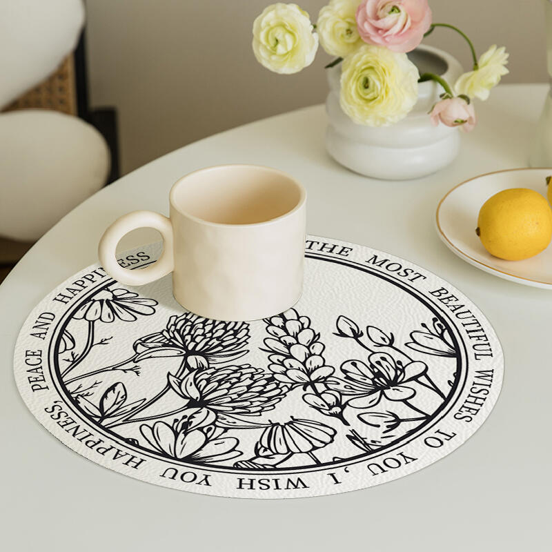 6design fancy floral round place mat