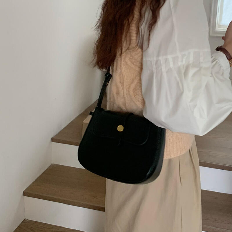 elegant black leather bag