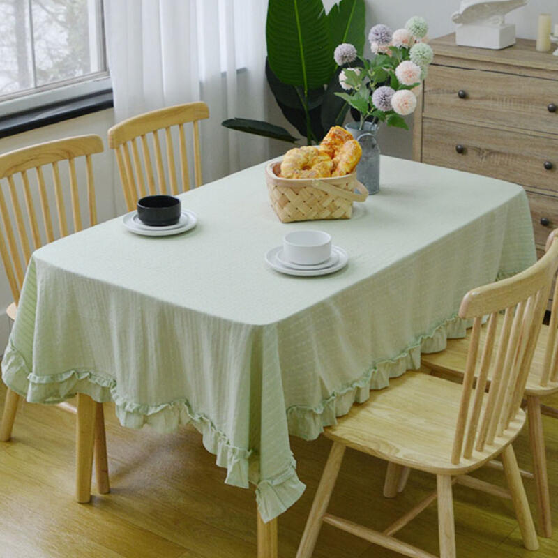 4color girly frill cotton table cloth