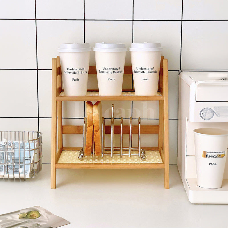 natural rattan storage rack