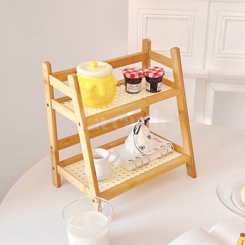 natural rattan storage rack