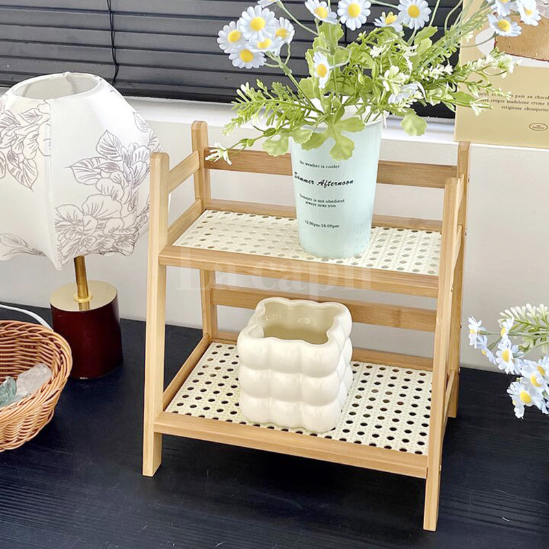 natural rattan storage rack