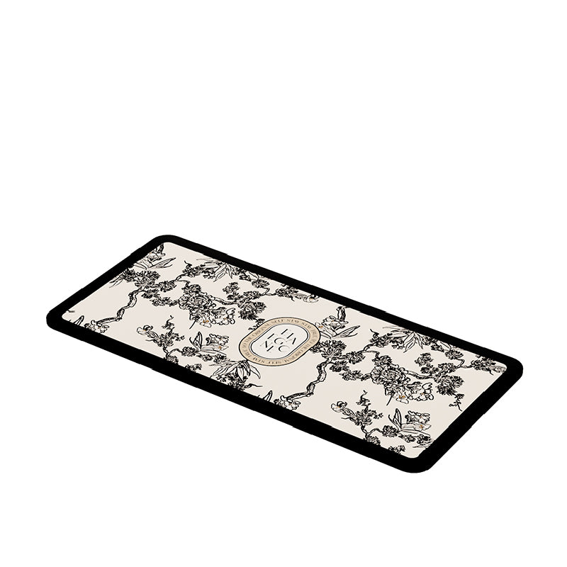 monotone floral bathroom coaster