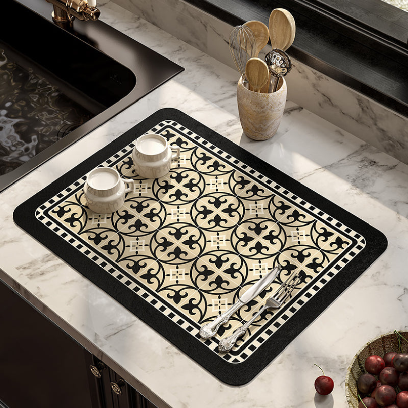 4design black morocco tile sink mat
