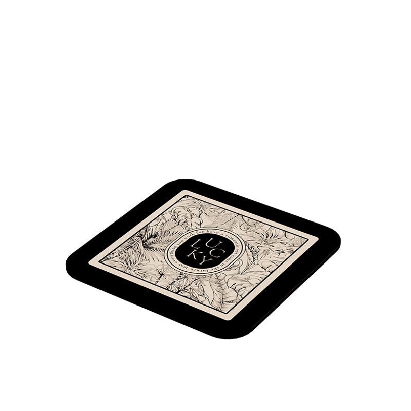 monotone floral girly bathroom coaster