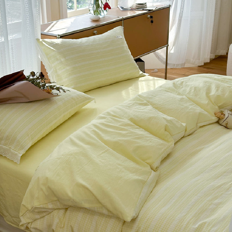 4color pastel color stripe bedlinen set