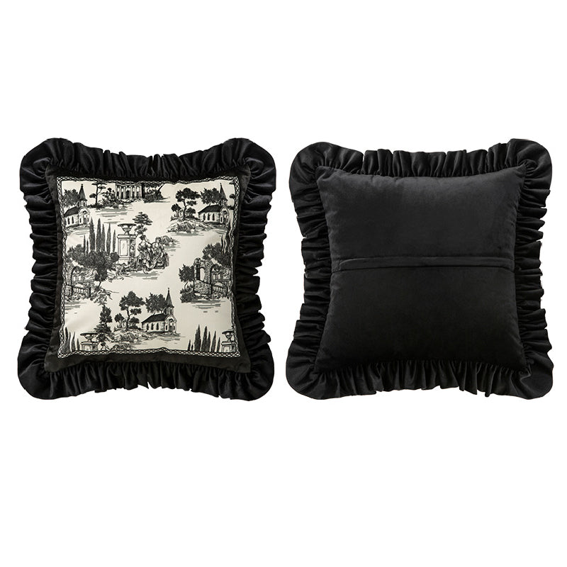 3design black frill elegance cushion