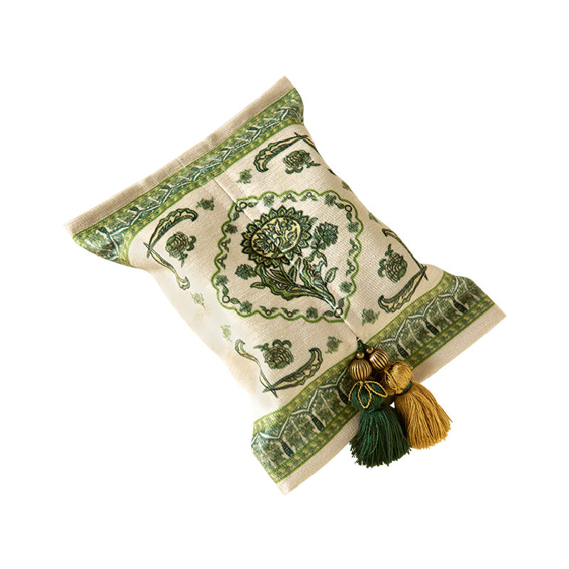 green ethnic vintage tissue case