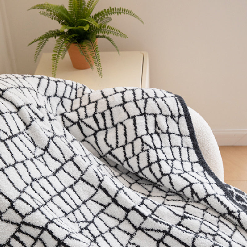 3color pastel block blanket