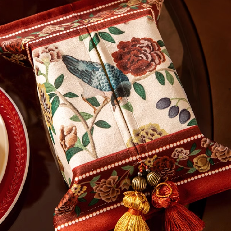 white red flower elegance tissue case