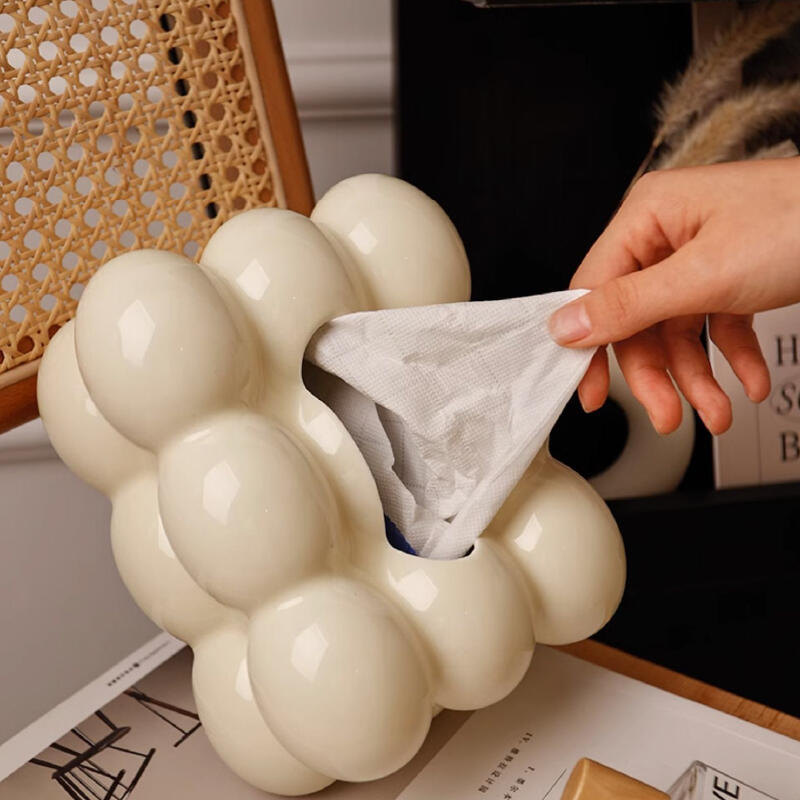 3color fluffy ceramic tissue case