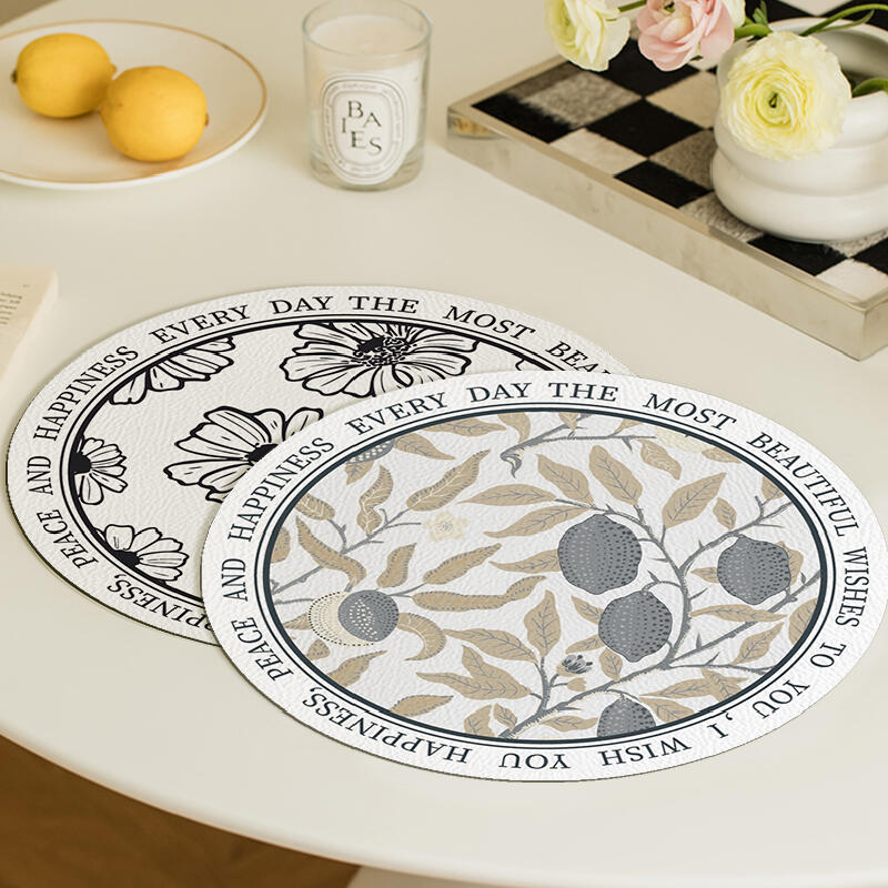 6design fancy floral round place mat