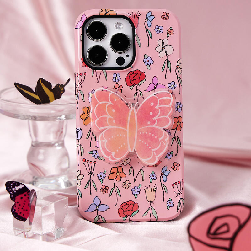 pink poo butterfly iPhone case