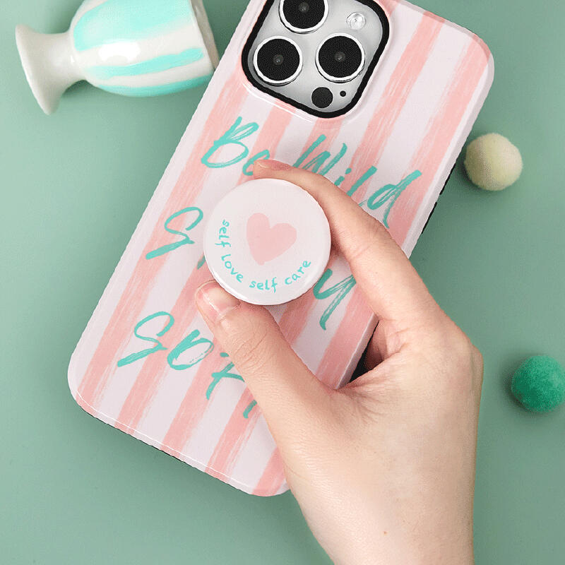 pink stripe logo iPhone case