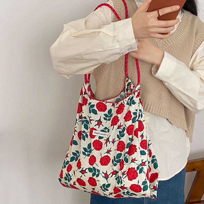 3design vivid floral tote bag