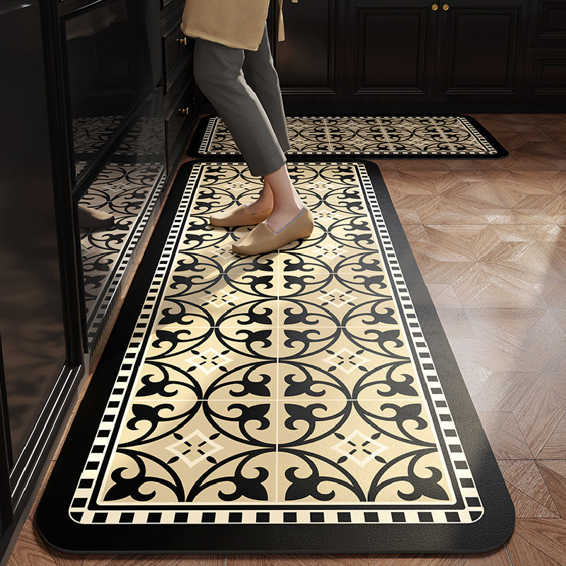 4design black morocco tile kitchen mat
