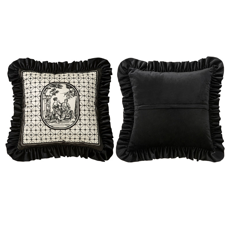 3design black frill elegance cushion
