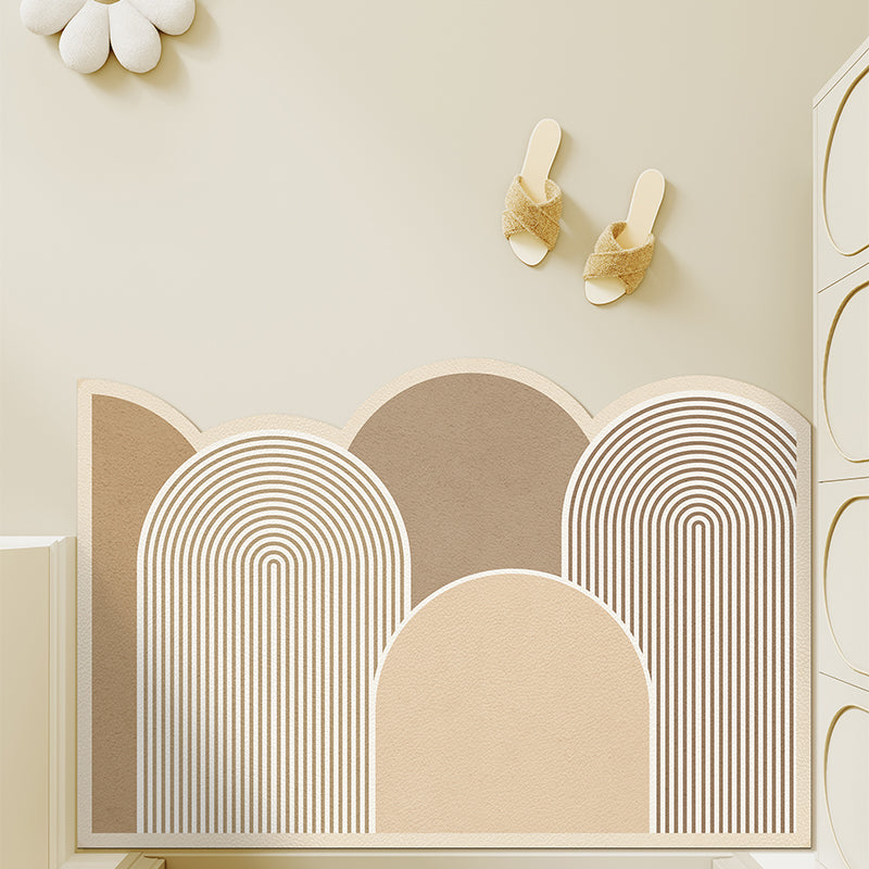 7design green floral unique shape door mat