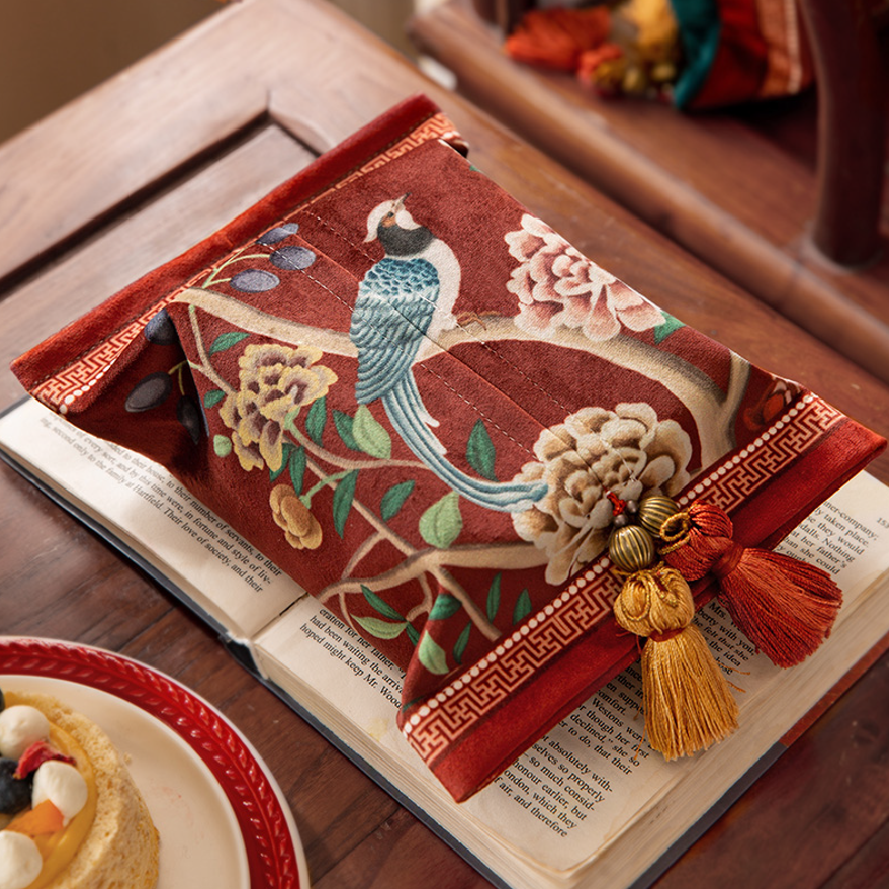 white red flower elegance tissue case