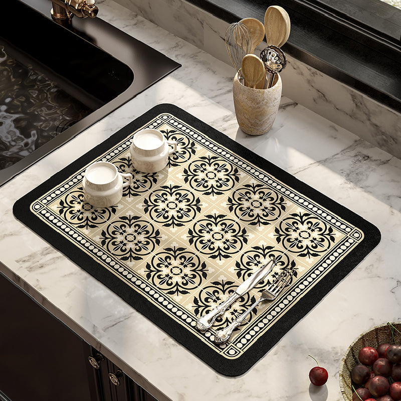 4design black morocco tile sink mat
