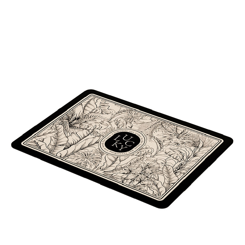 monotone floral girly bathroom coaster